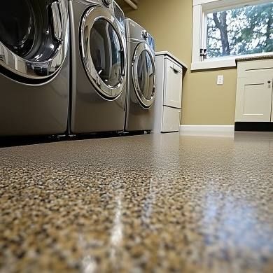 Glossy finished topcoat in a laundry room