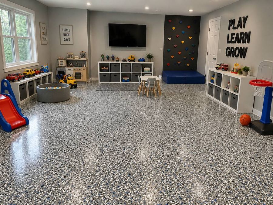 Epoxy floor in a kids' playroom